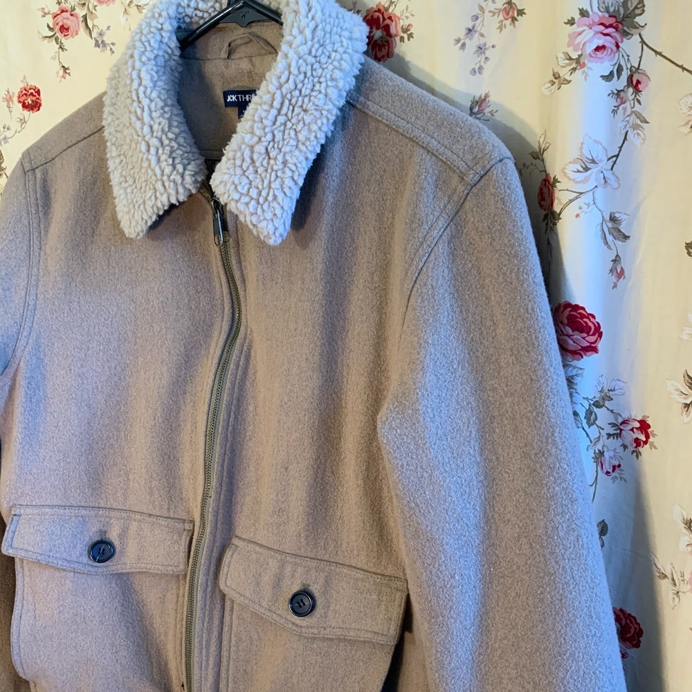 Tan Jacket with Sherpa Collar